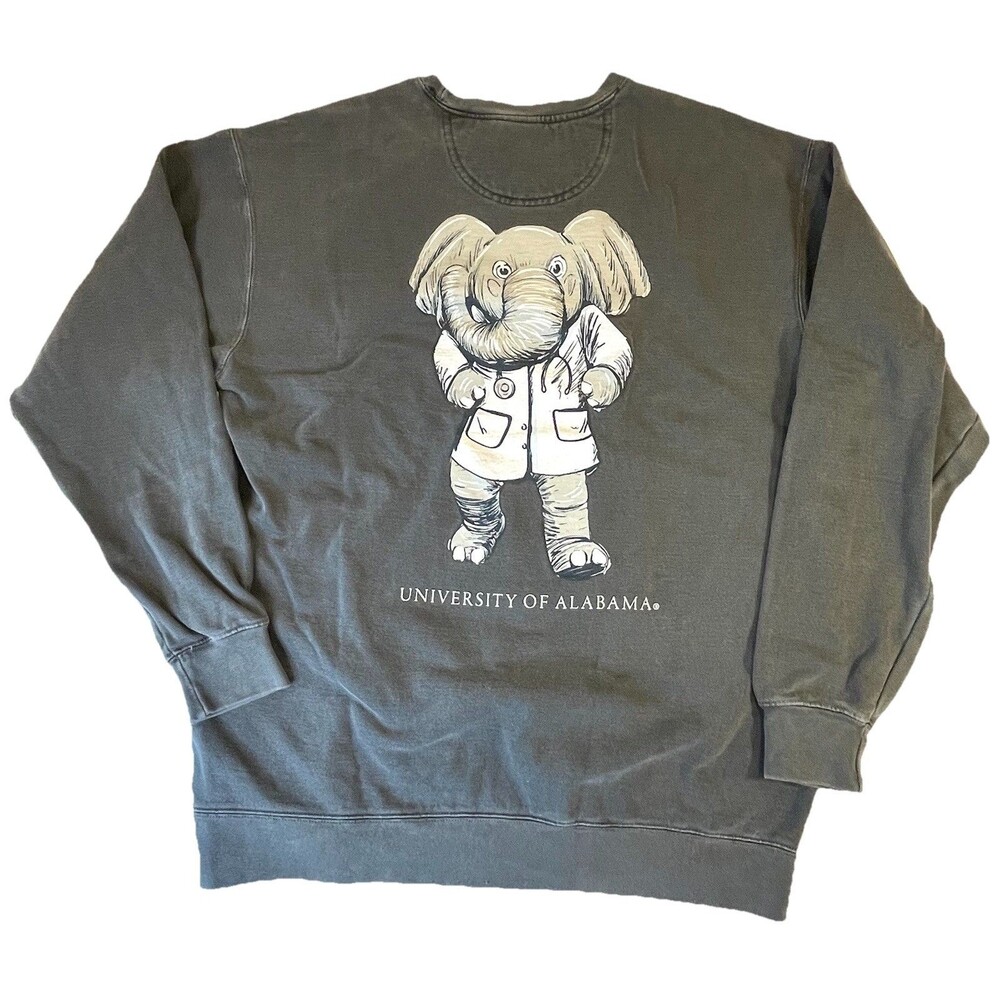 Vintage University Of Alabama Sweatshirt Pre-PA Society Large Elephant Graphic